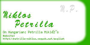 miklos petrilla business card